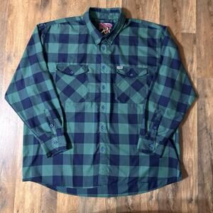 DIXXON Flannel Company Niagara Green Blue Plaid Flannel Longsleeve Shirt Mens 5X